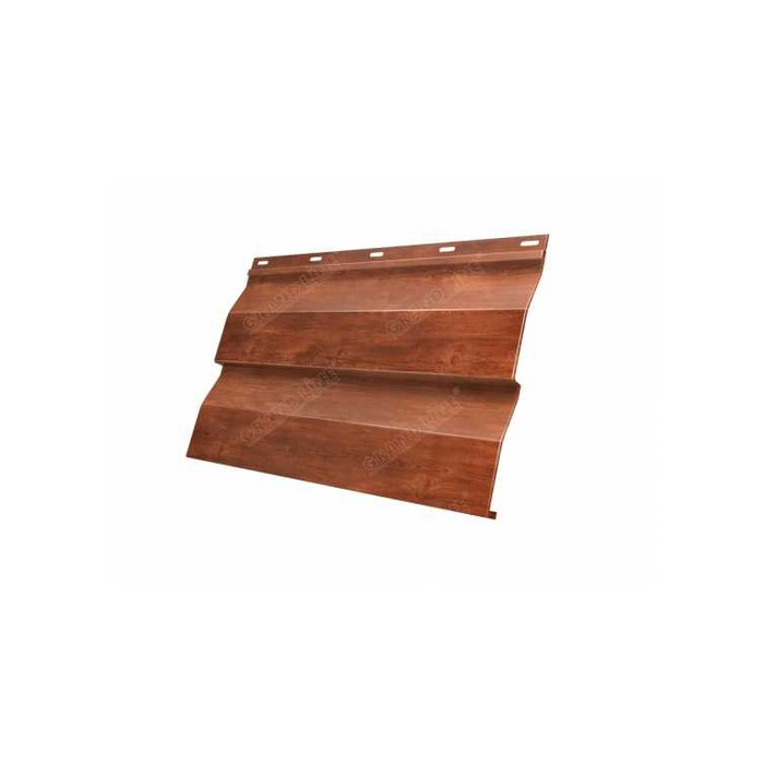 Металлический сайдинг Grand Line Корабельная Доска 0.45 мм Print Elite с пленкой Cherry Wood