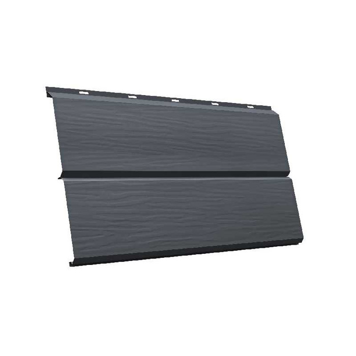 Металлический сайдинг Grand Line ЭкоБрус 3D 0.5 мм Velur RAL 7024 мокрый асфальт