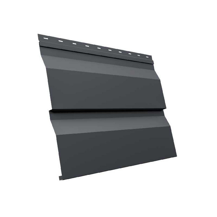 Металлический сайдинг Grand Line Корабельная Доска XL 0.5 мм Satin Мatt RAL 7024 мокрый асфальт