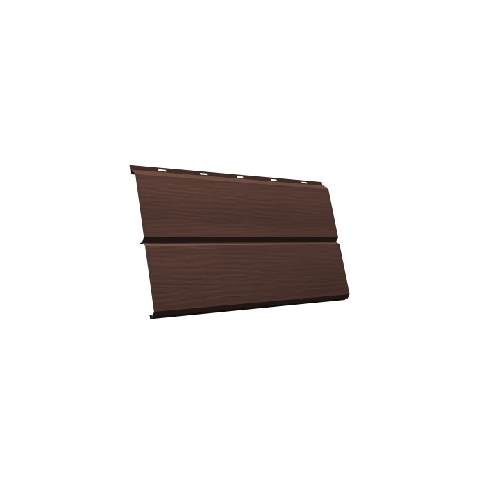 Металлический сайдинг Grand Line ЭкоБрус 3D 0.5 мм Satin с пленкой RAL 8017 шоколад