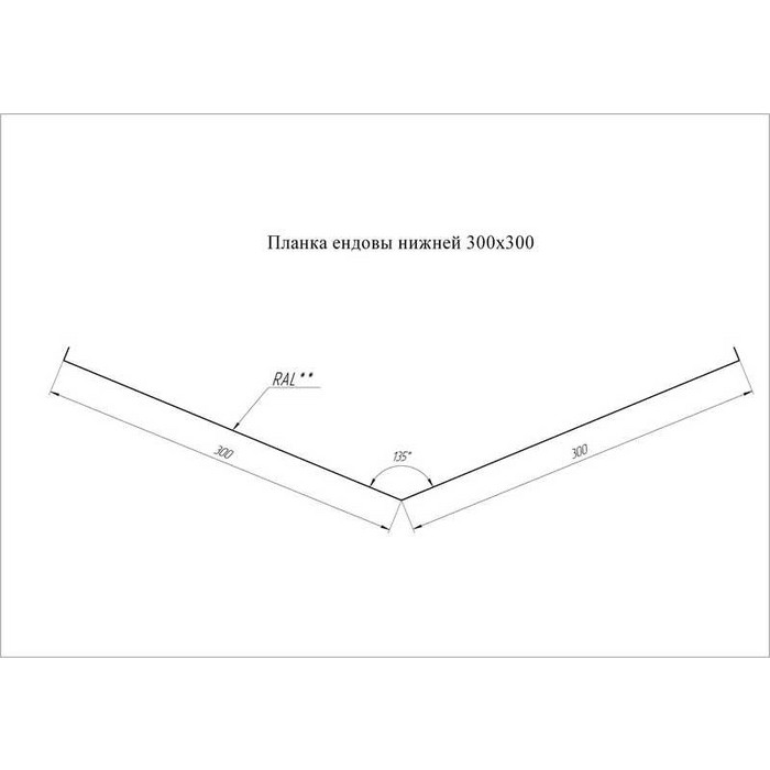 Планка ендовы нижней Grand Line 300х300 0,45 Полиэстер NL 805 серо-коричневый гефест